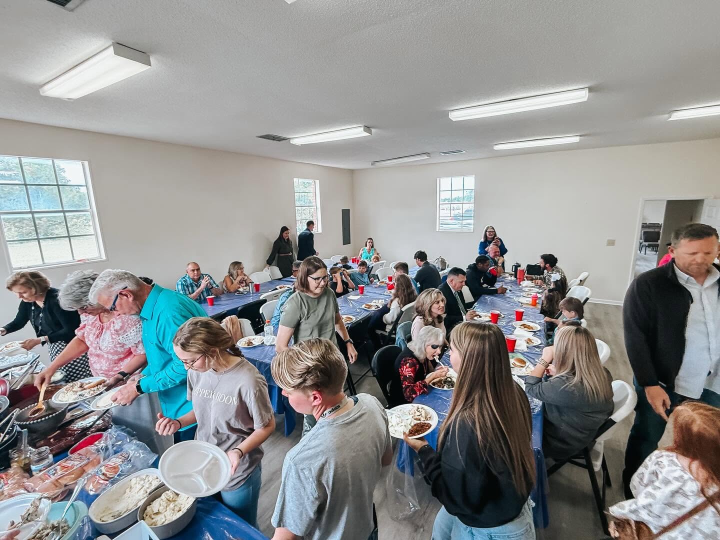 People sharing fellowship together at Fieldstone Baptist Church
